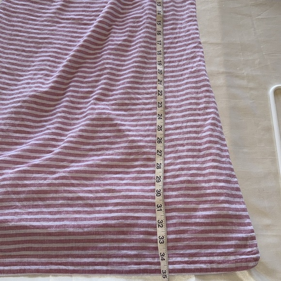 Beach Lunch Lounge Alina Red & White Linen Sleeveless Striped Dress Sz Small - Picture 8 of 12